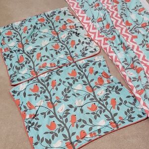 FREE W ANY PURCHASE! Bird Patterned Shams Set and a Short Curtain 74×27.5"